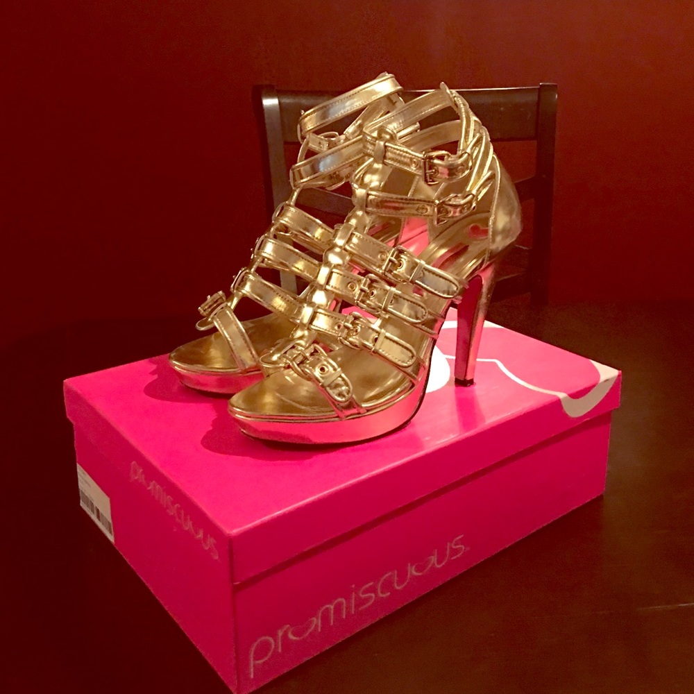 Strapped Gold Heels!