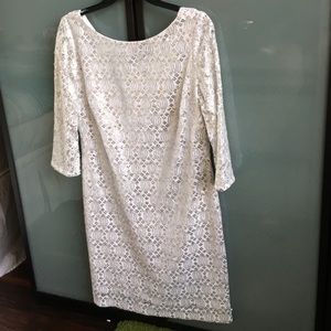 Calvin Klein white/sequin dress, size 12