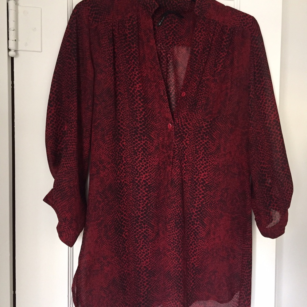 Red Snakeskin Tunic