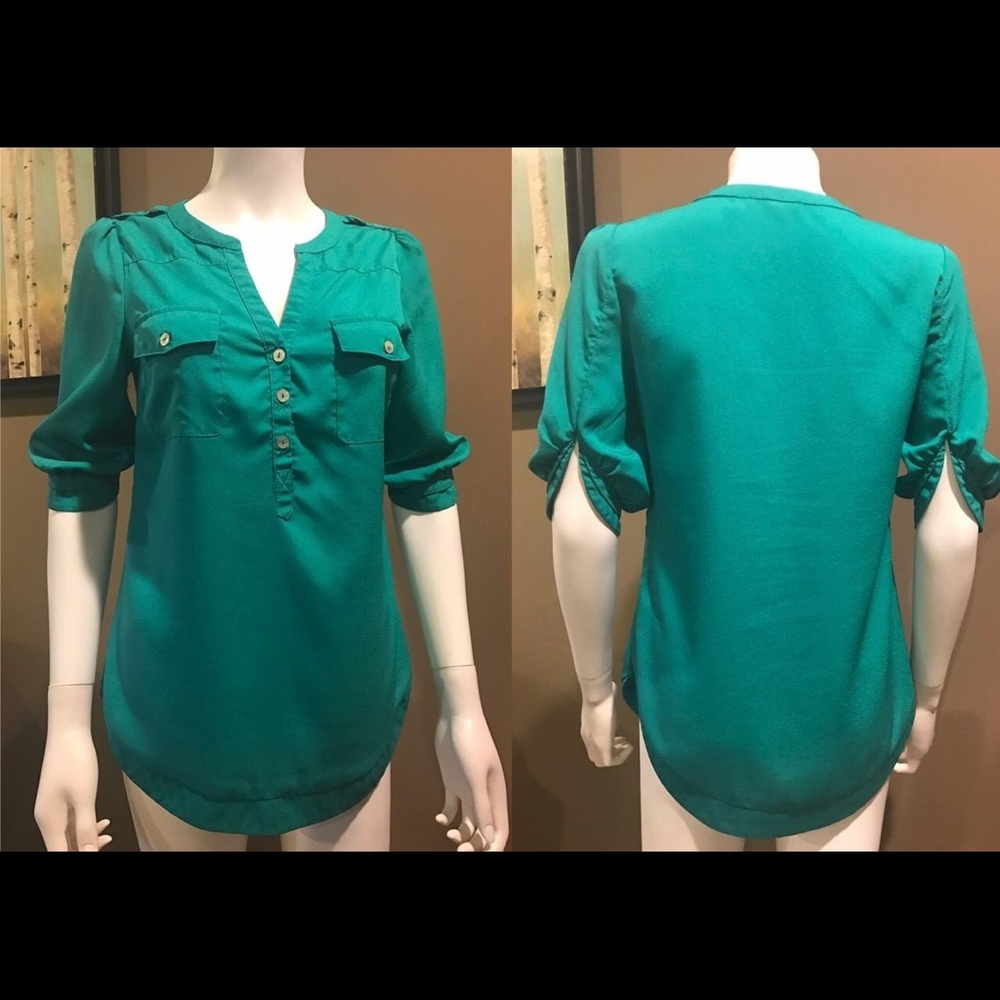 Filbert 3/4 Sleeve Popover Blouse