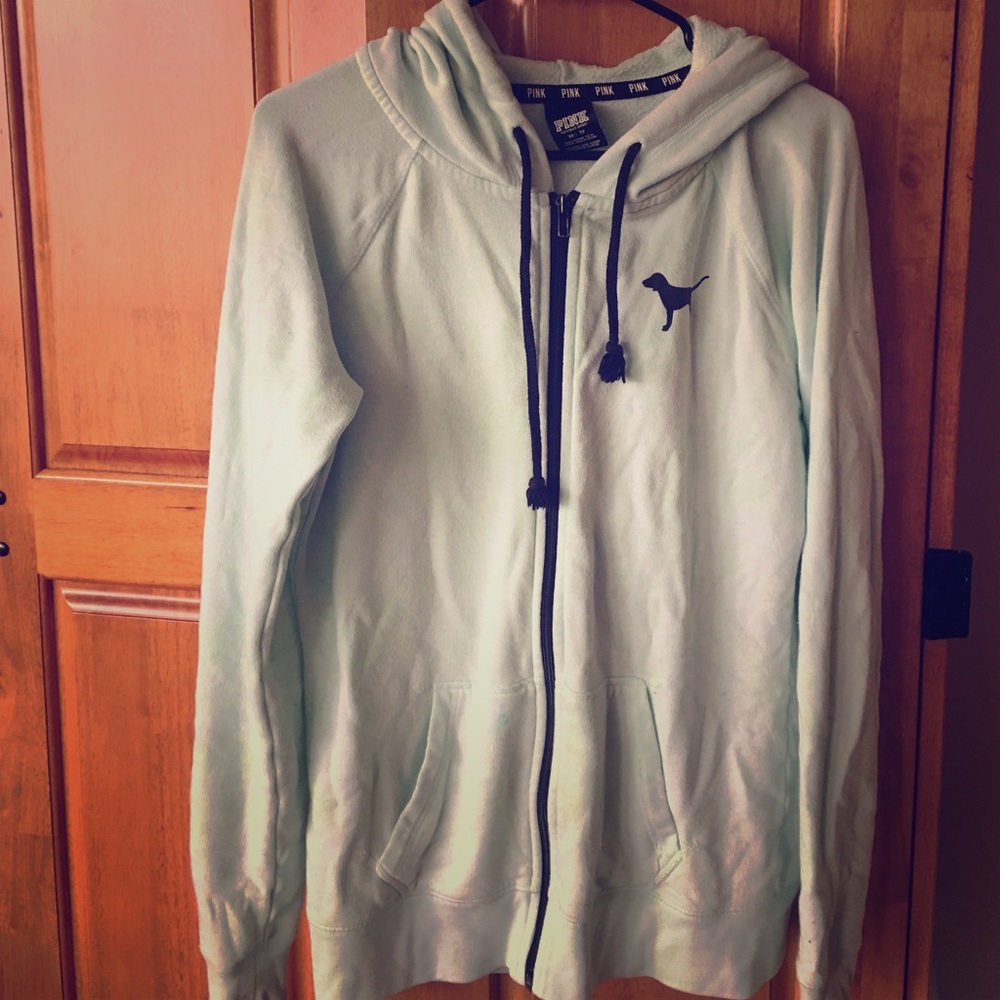 PINK: Light Blue Zip Up