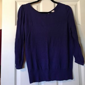 Loft blue sweater with buttons down the back