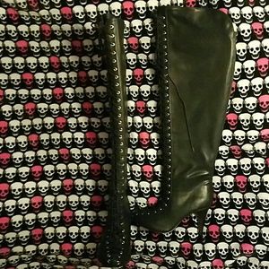 Torrid Lace-Up Over-the-Knee Black Boots Size 10