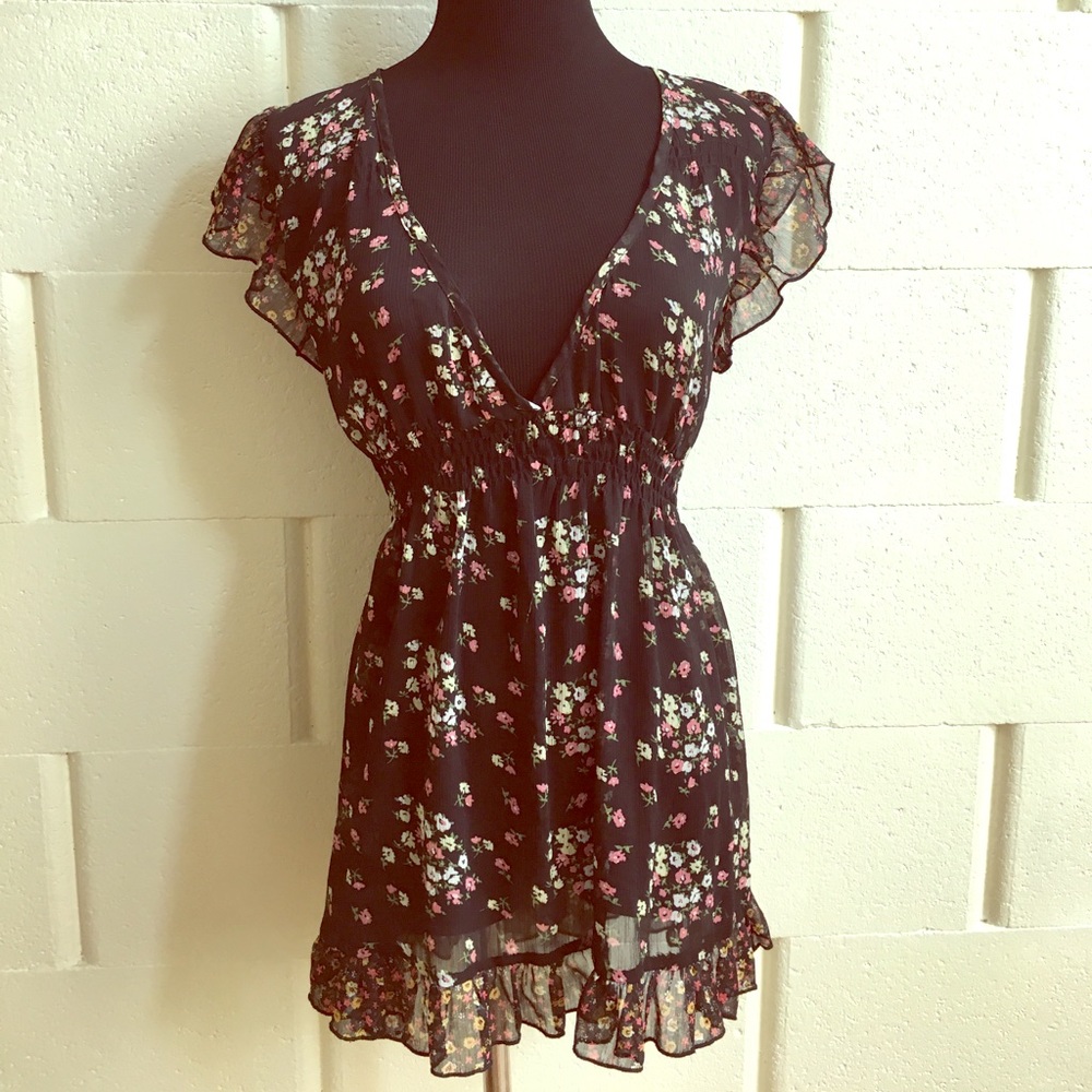 Flirty floral sheer blouse from Forever 21