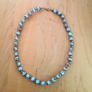 Beautiful Blue Italian Murano Glass Bead Necklace
