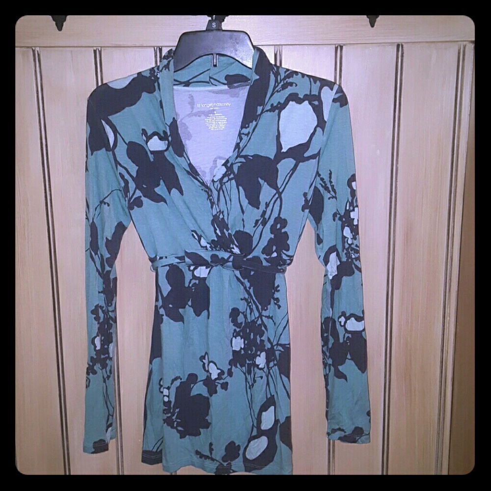 Green Floral Maternity Long-sleeve T