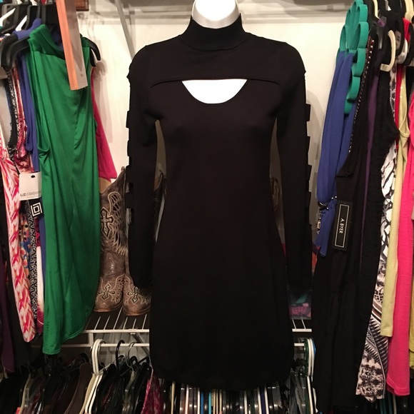 🆕Derek Heart SEXY black dress cold shoulder/arms - Picture 13 of 15