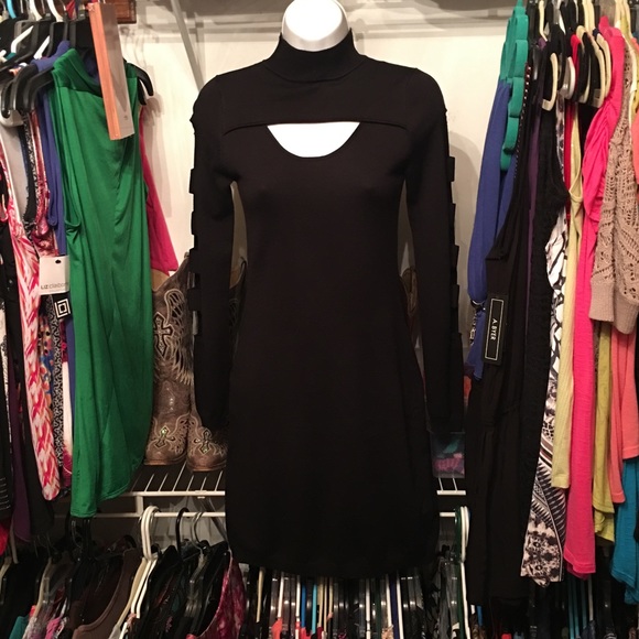 🆕Derek Heart SEXY black dress cold shoulder/arms - Picture 14 of 15