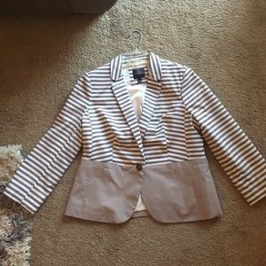 The Limited gray and white striped blazer NWOT