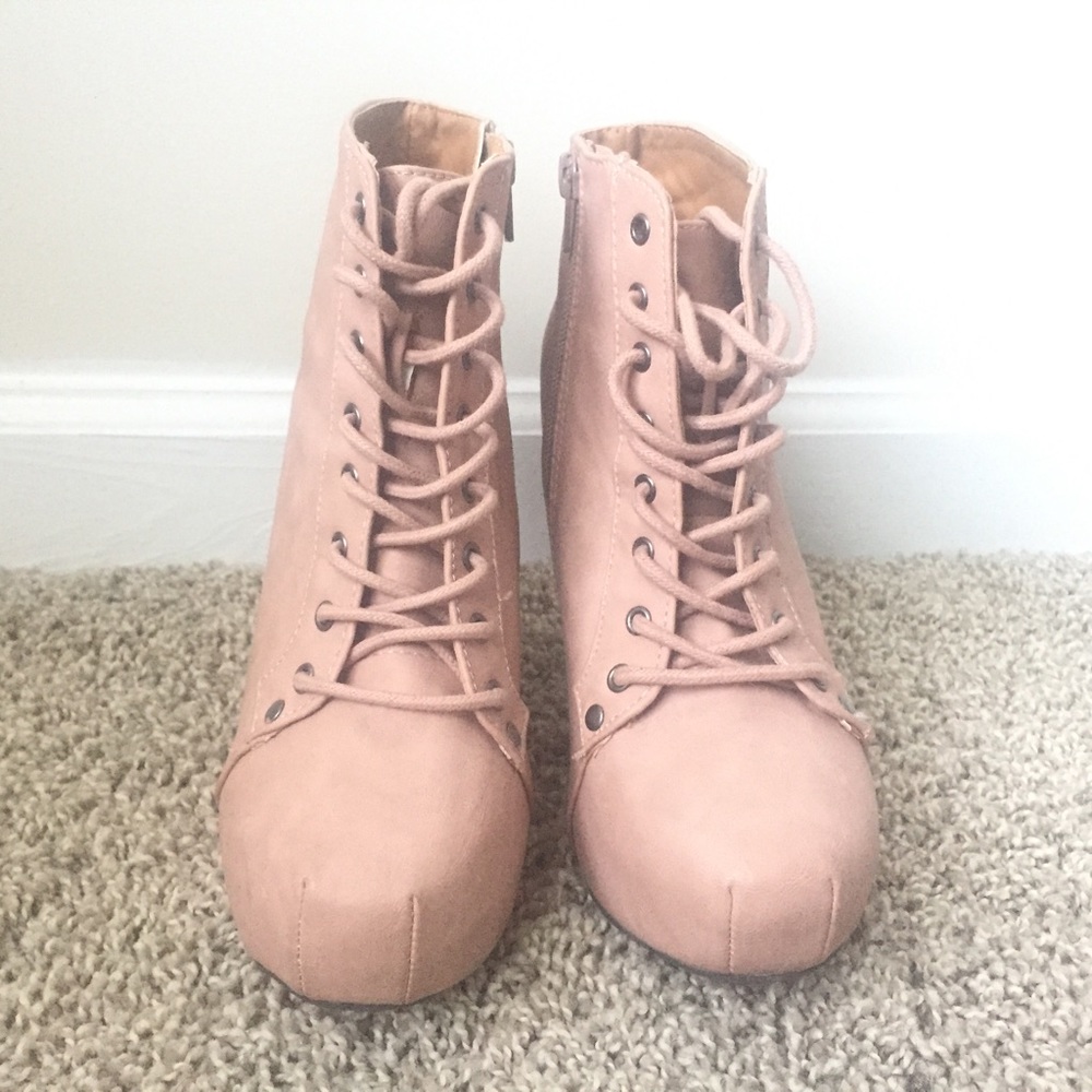 Pink Leather Boots