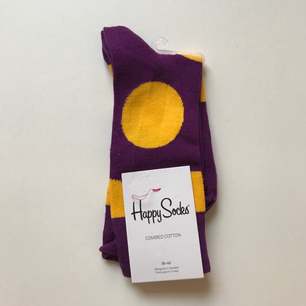 Happy socks gold & purple new