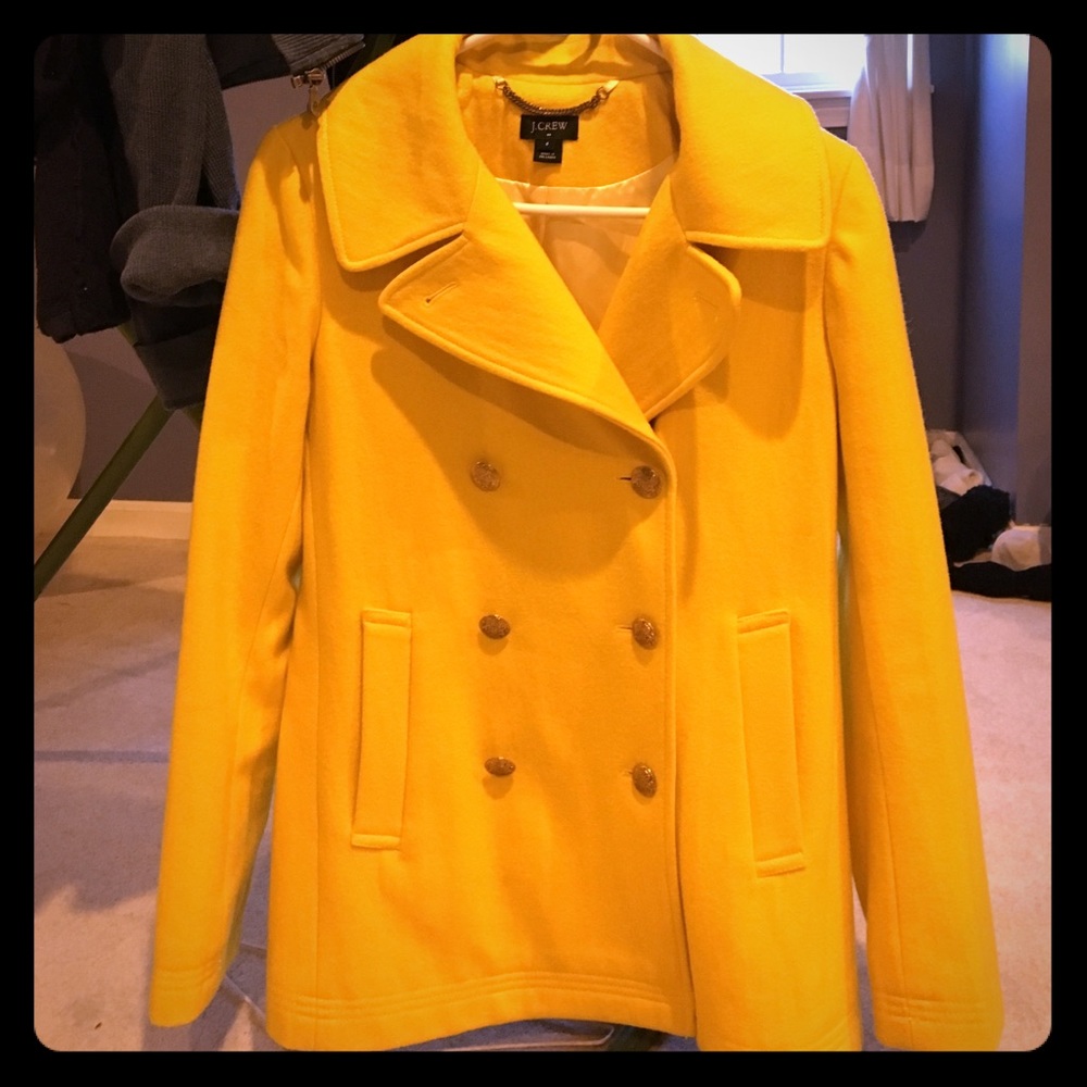 J.Crew yellow peacoat