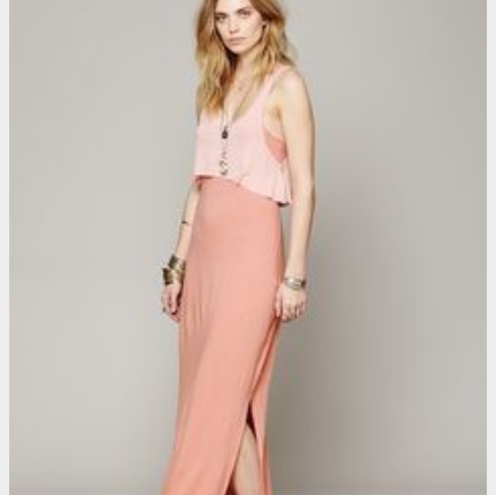 FP Beach blue and gray maxi cover up