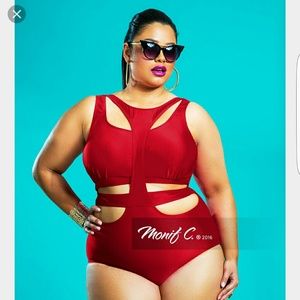 Monif C Havana Bandage one piece swimsuit