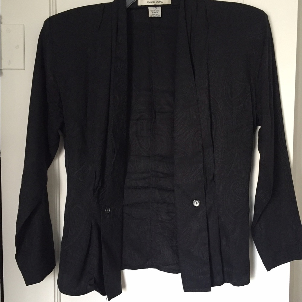 Vintage Jacquard Black Blazer
