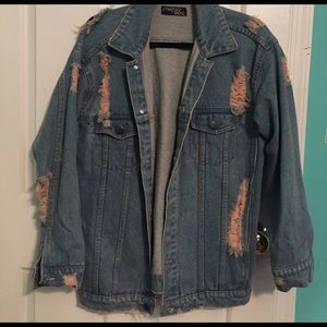Vintage inspired oversized denim jacket