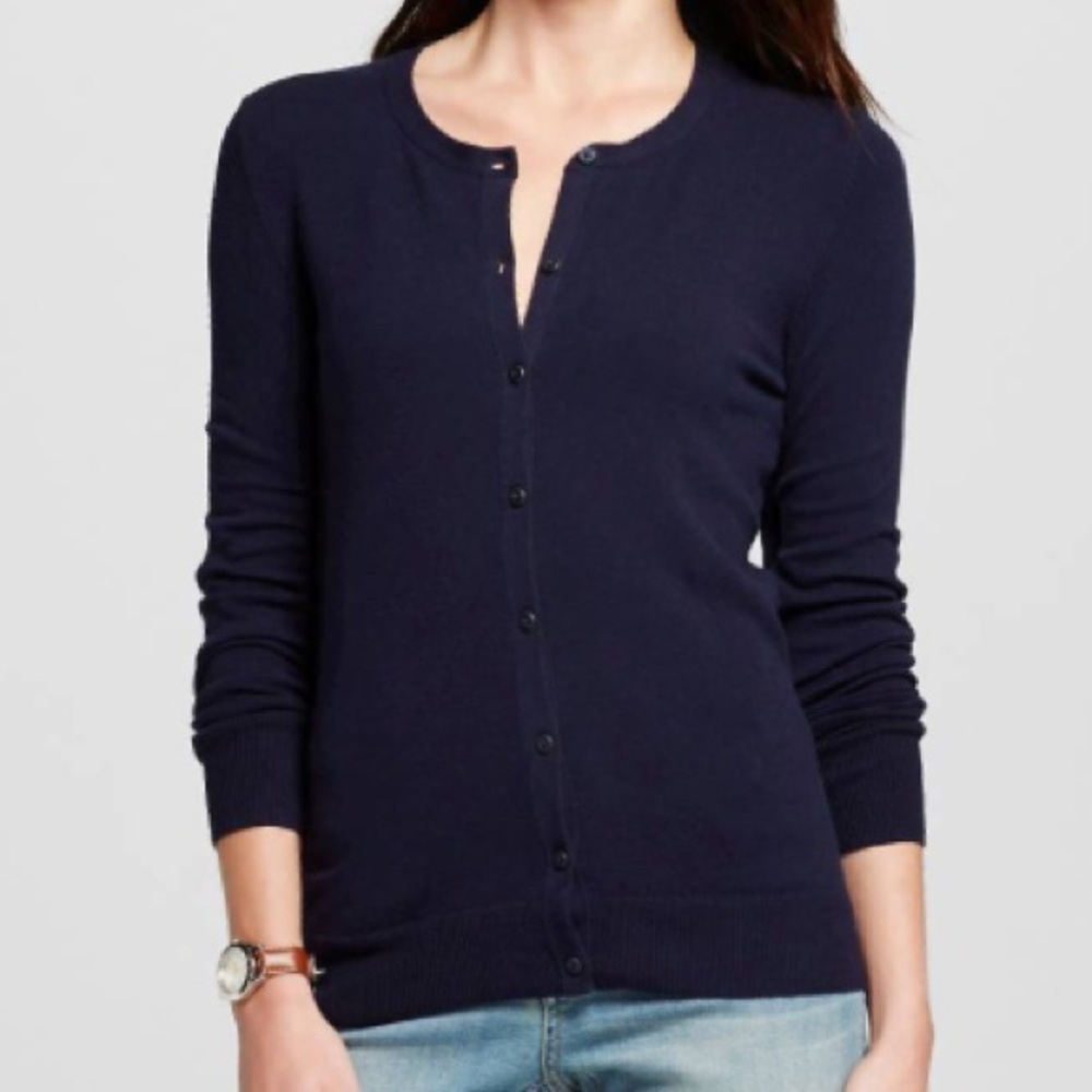 Navy Classic Long Sleeved Cardigan *EASTER SALE*