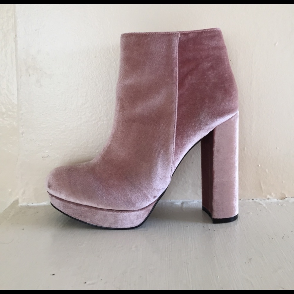 Never Worn Velvet Ankle Boots