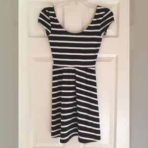 Black and White Striped Skater Dress