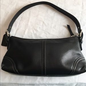 Coach Black Leather Hampton Shoulder Bag
