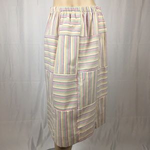 Vintage Rainbow Searsucker Skirt