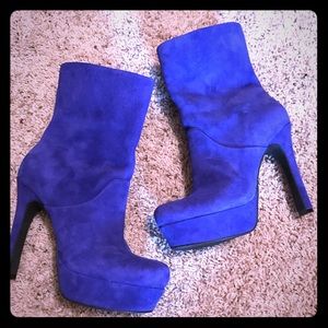 Jessica Simpson Blue Suede tall booties