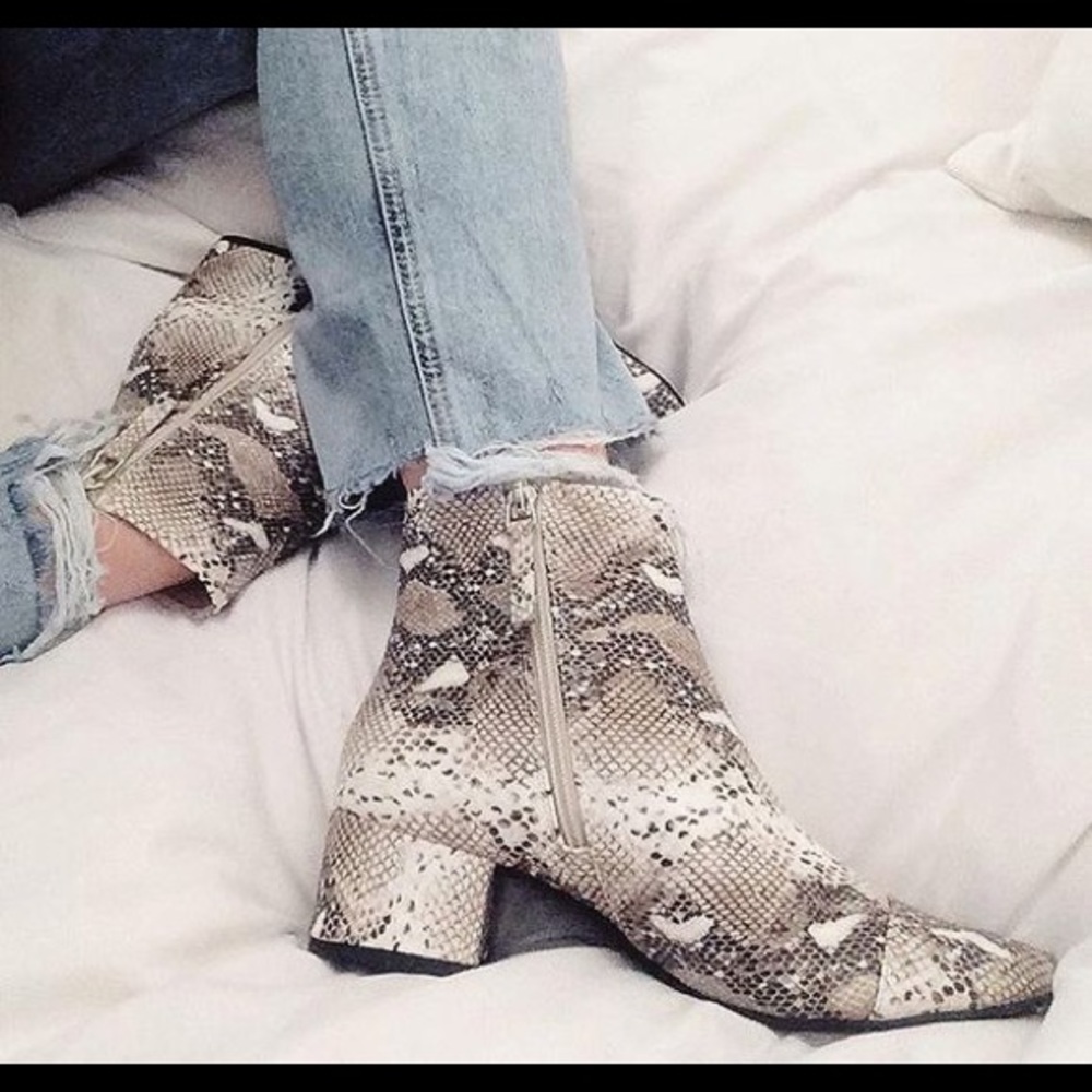 Zara Snakeskin Ankle boots