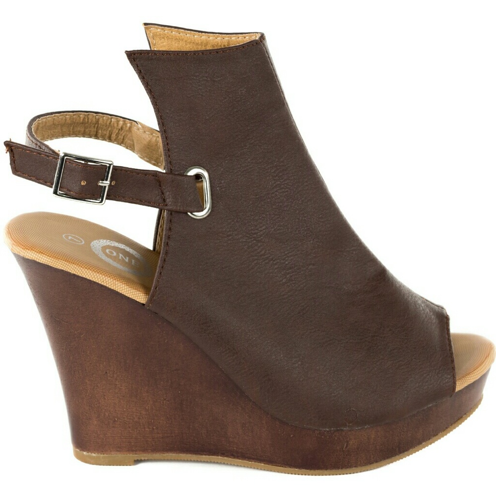 Tory K Women Wedge Sandals, HW-2077, Brown - Picture 2 of 3