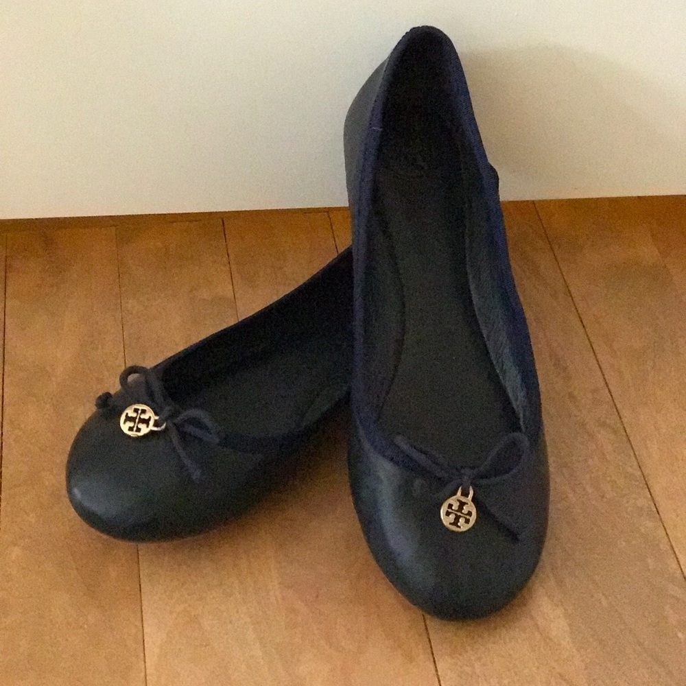 Bright blue Tory Burch flats