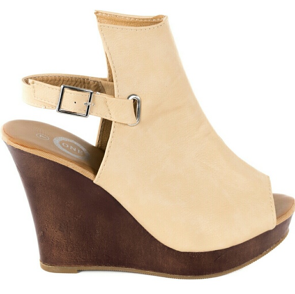 Tory K Women Wedge Sandals, HW-2077, Beige - Picture 2 of 3