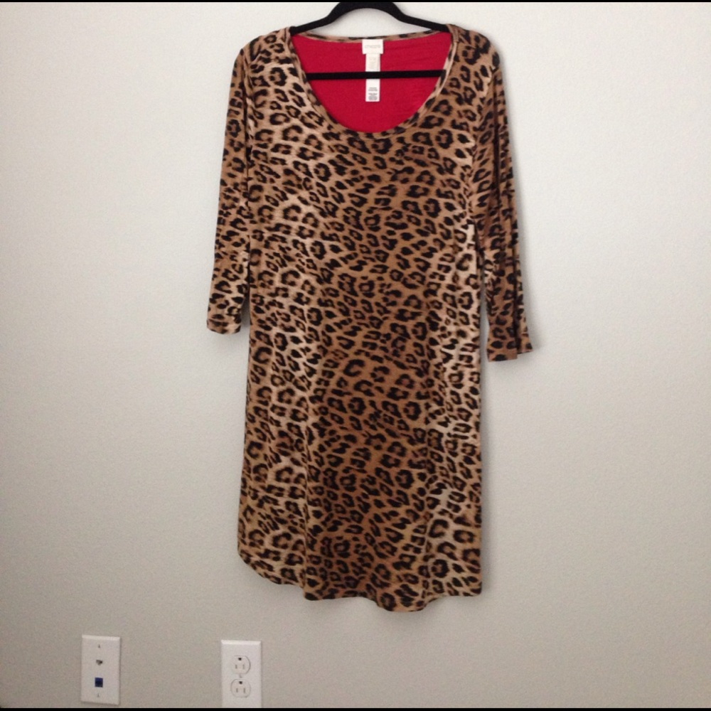 Chico's Leopard Print Shirtdress