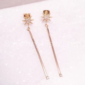 $210 BHLDN 14K GOLD STAR EARRINGS ANTHROPOLOGIE