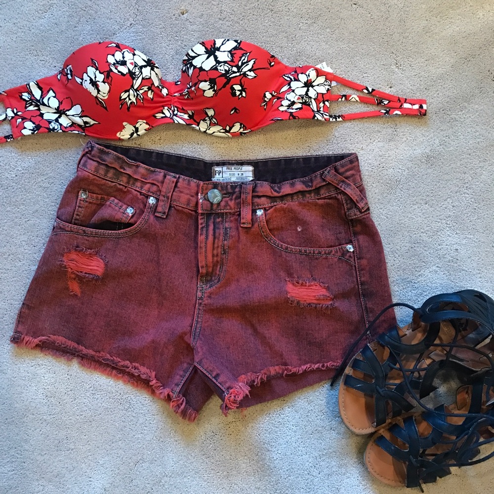 Free People Distressed Shorts