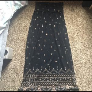 Native print maxi skirt