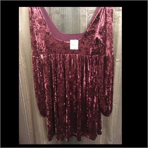 Free People velvet mini dress