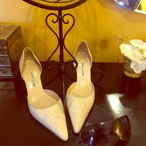 Cream Manolo Blahnik