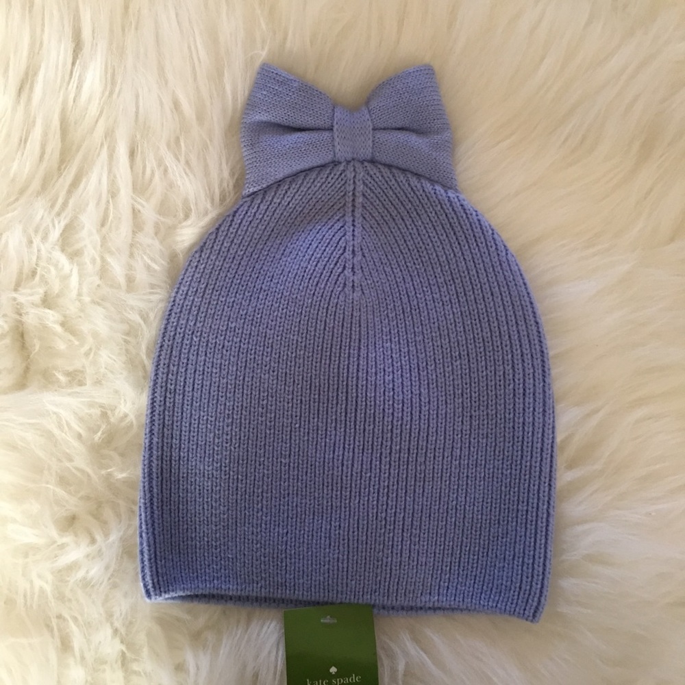 Kate Spade Solid Bow Beanie Lady Blue