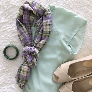 Purple & Green J. Crew Scarf