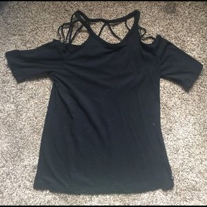 Black neck collar shirt