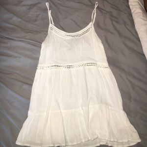 white ruffle tank