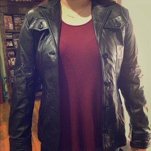 Black leather jacket NWT
