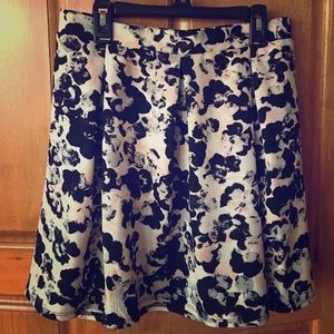 Flower Patterned Skater Skirt