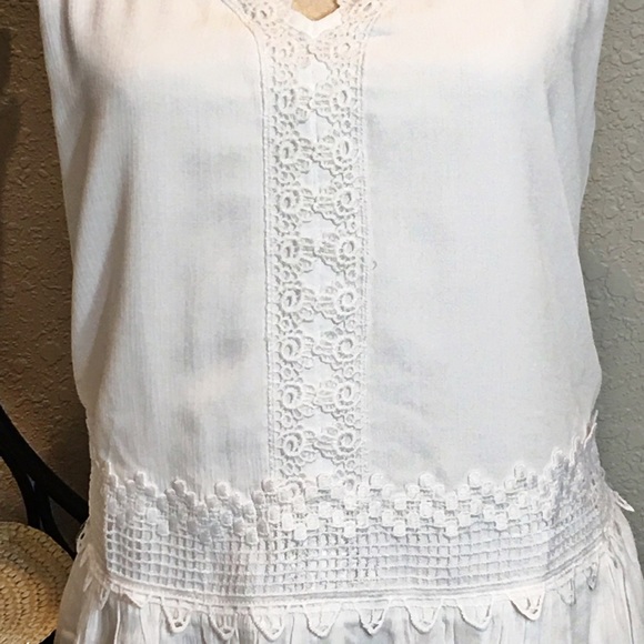 LC Lauren Conrad White Lace Trim Drop Waist Dress - Picture 2 of 7