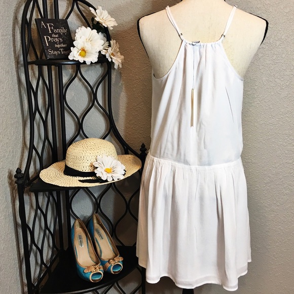 LC Lauren Conrad White Lace Trim Drop Waist Dress - Picture 4 of 7