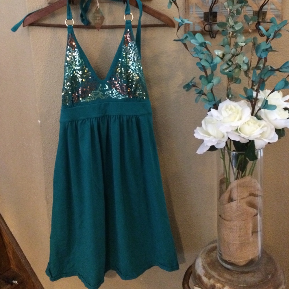 Victoria's Secret Halter Dress. Jade green. Medium