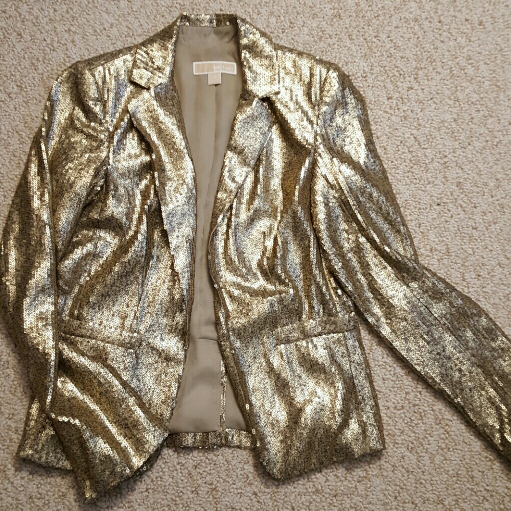 Michael kors gold sequin blazer