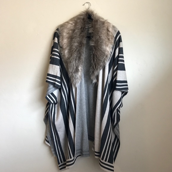 Merona Jackets & Blazers - Poncho with faux fur