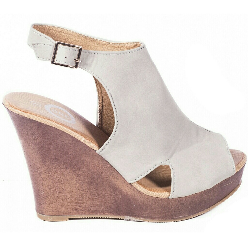 Tory K Women Wedge Sandals, HW-2080, Gray - Picture 2 of 4