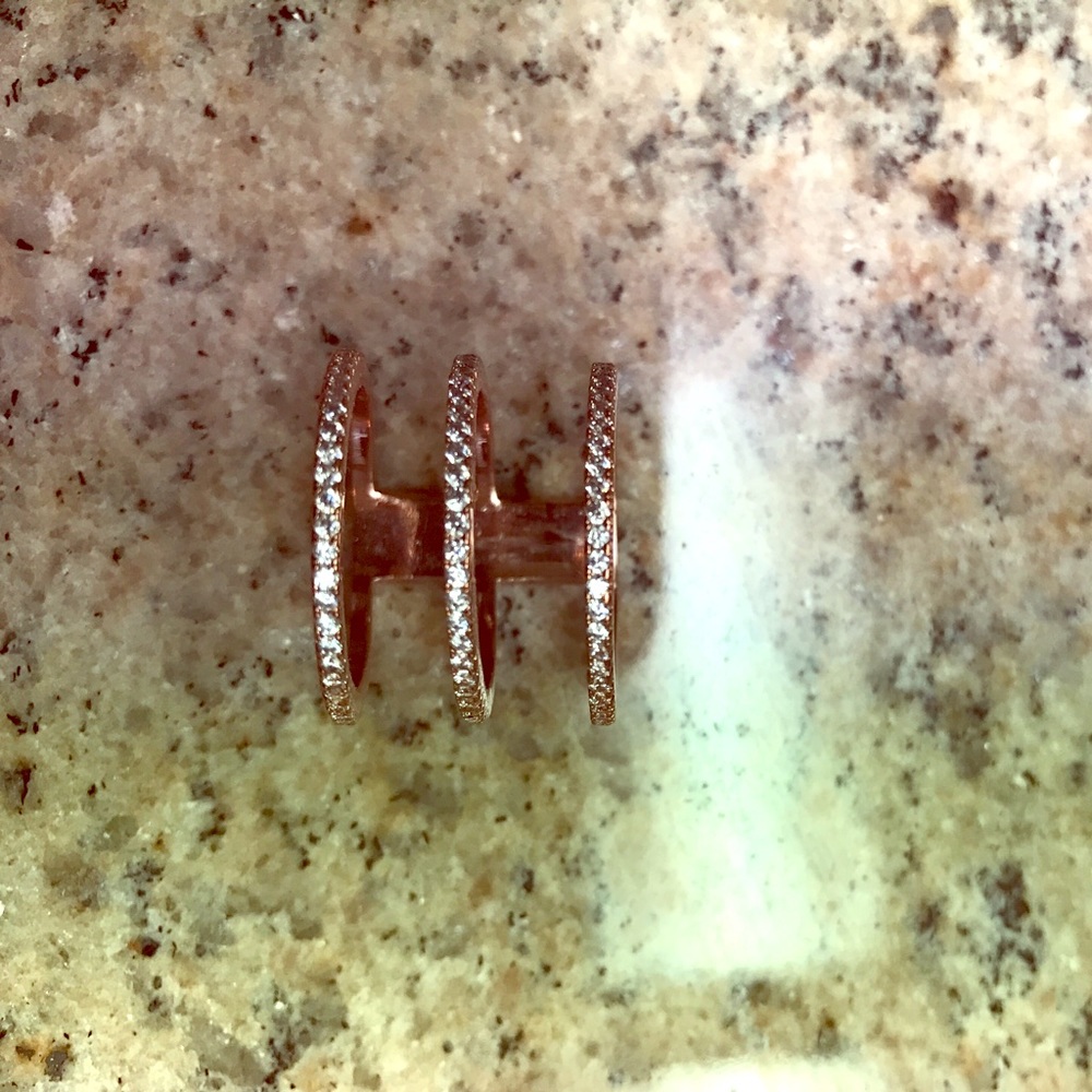 Rose gold pave ring