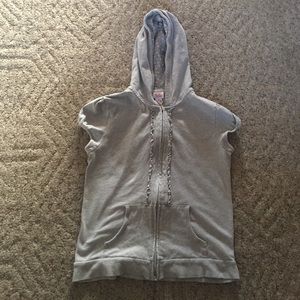 Cap sleeve zip up "hoodie"